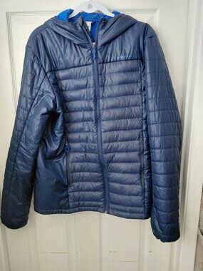 Decathlon Quechua Navy Blue Down Jacket Hoodie Lightweight